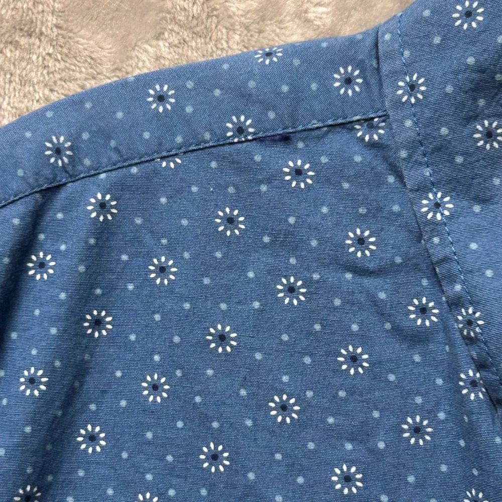 Lee Men's XXL Blue Floral Print Long Sleeve Button Down Regular Fit Shirt - Picture 5 of 9